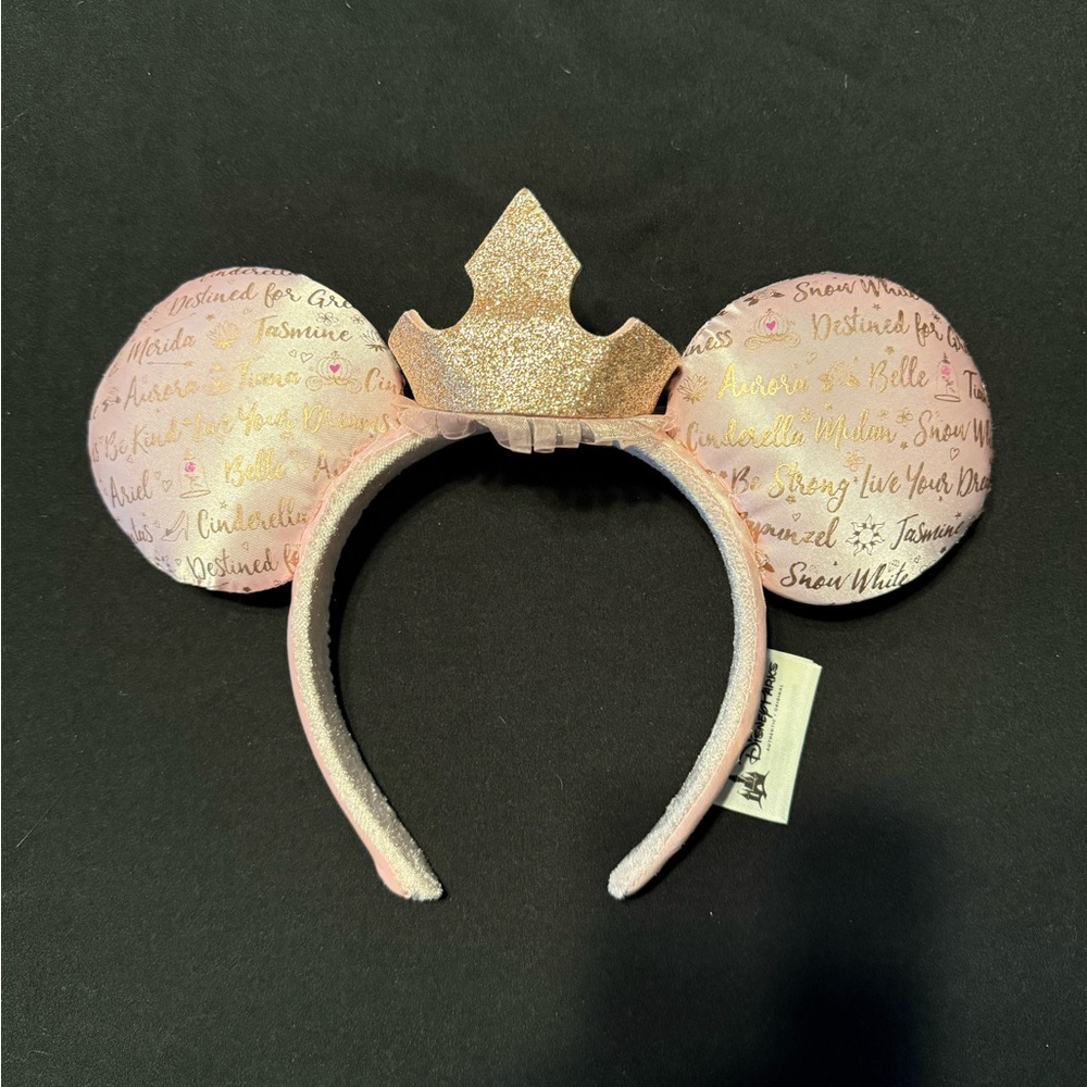 Disney Pink and Gold Glitter Crown Mouse Ears